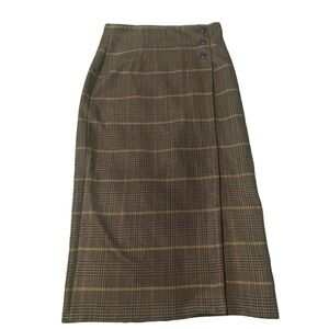 Tracy Evans Vintage Size 14 Plaid Maxi Wrap Skirt